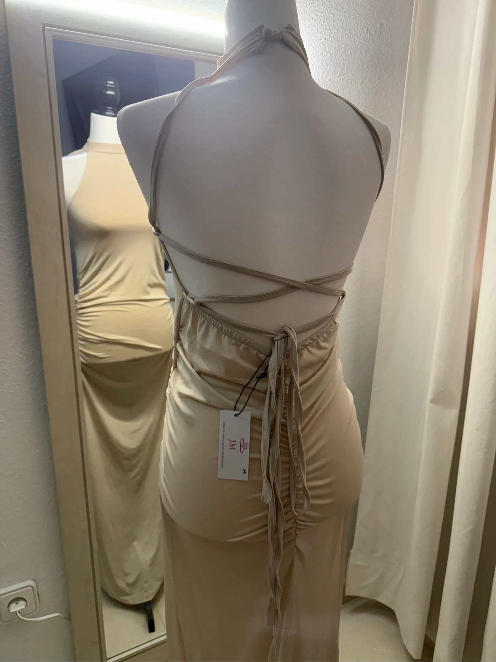 beige lange jurk – photo 4